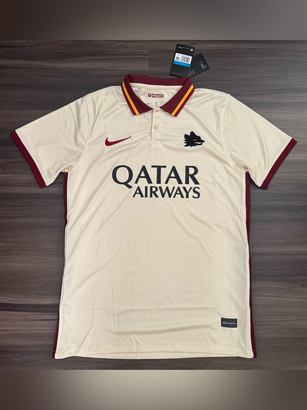 Nike Qatar Airways AS Roma Stadium Soccer Futbol Football Jersey Men Medium NWT